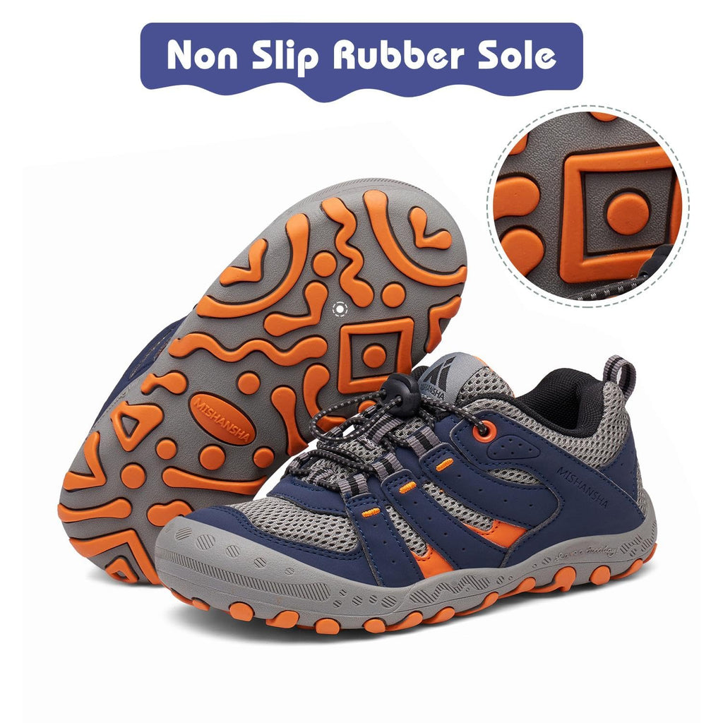 Mishansha Boy's Girl's Hiking Shoes Low Top Sneakers Outdoor Trekking Walking Climbing Running Shoes Gray/Mesh 9-9.5 Toddler