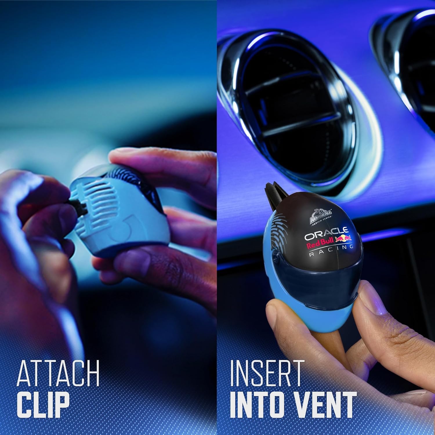 Armor All Podium Series Helmet Vent Clip Car Air Freshener, Lights Out Scent (4 Pack), Racing-Inspired car air freshener With Adjustable Scent Control