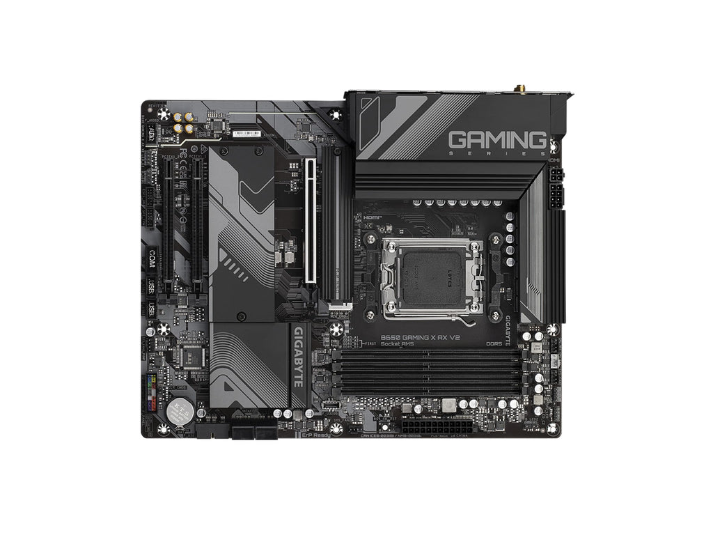 GIGABYTE B650 Gaming X AX V2 (rev. 1.0) AM5 LGA 1718 AMD B650 ATX DDR5, Triple M.2, PCIe 5.0, USB 3.2 Gen2x2 Type-C, AMD Wi-Fi 6E, Realtek 2.5GbE LAN (Renewed)