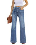 GRAPENT Western Bootcut Bell Bottom Jeans for Women's 90s Outfit High Waisted Stretchy Jeans in Bay Blue Size 4 6