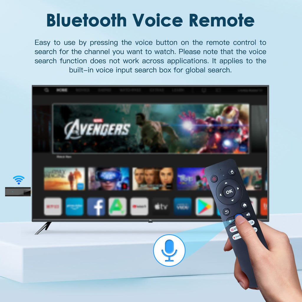 BL Android TV Stick 4K, 2025 Android TV Stick 10.0 2GB RAM 16GB ROM, H313 CPU Supports 2.4G/5G Wi-Fi Bluetooth 5.0 USB HDR10 with Bluetooth Voice Remote Control