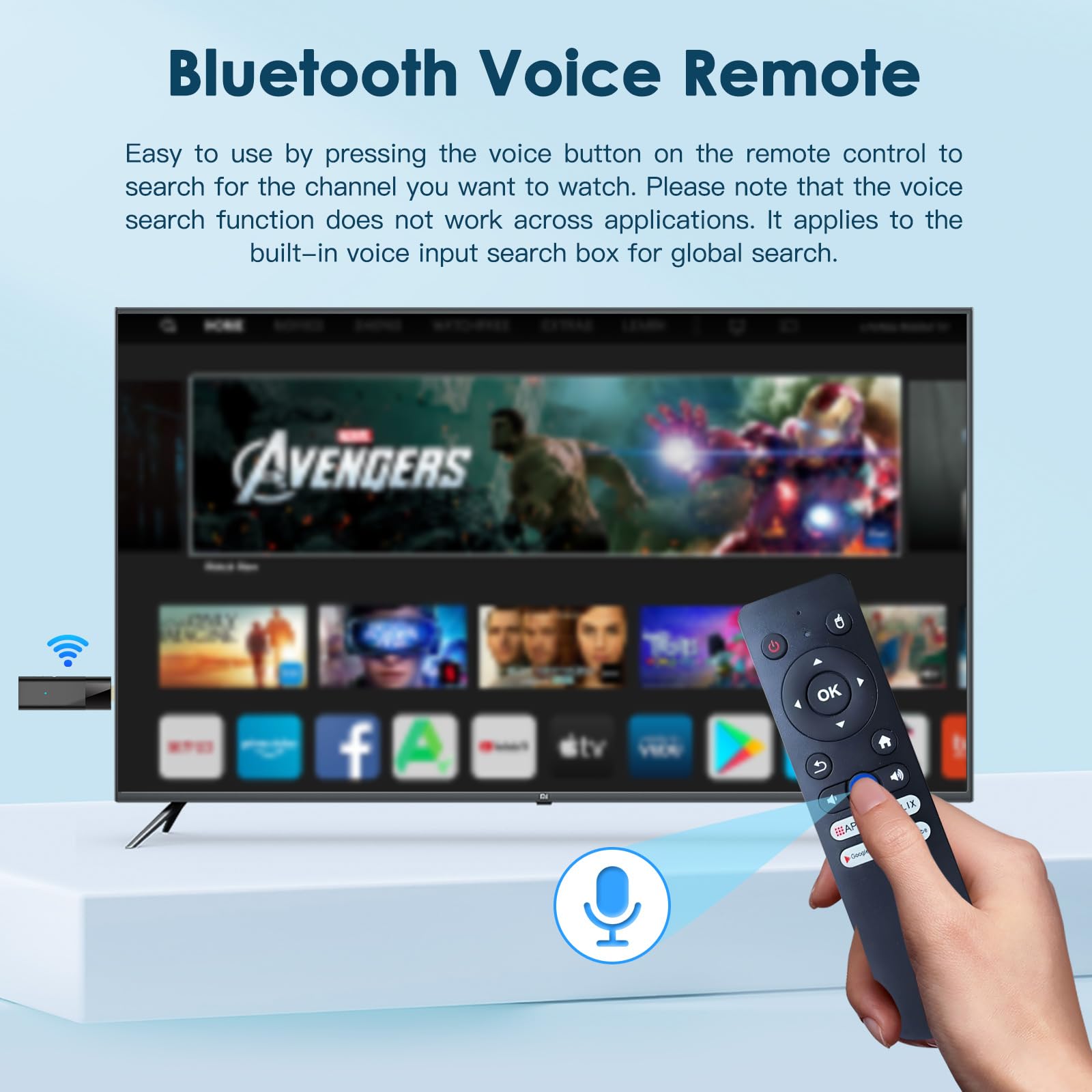 BL Android TV Stick 4K, 2025 Android TV Stick 10.0 2GB RAM 16GB ROM, H313 CPU Supports 2.4G/5G Wi-Fi Bluetooth 5.0 USB HDR10 with Bluetooth Voice Remote Control