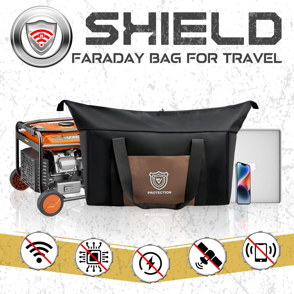 Faraday Duffel Bag Military-Grade RF Shielding for Large Electronics & Mobile Devices Travel Protection Signal Isolation Data Privacy