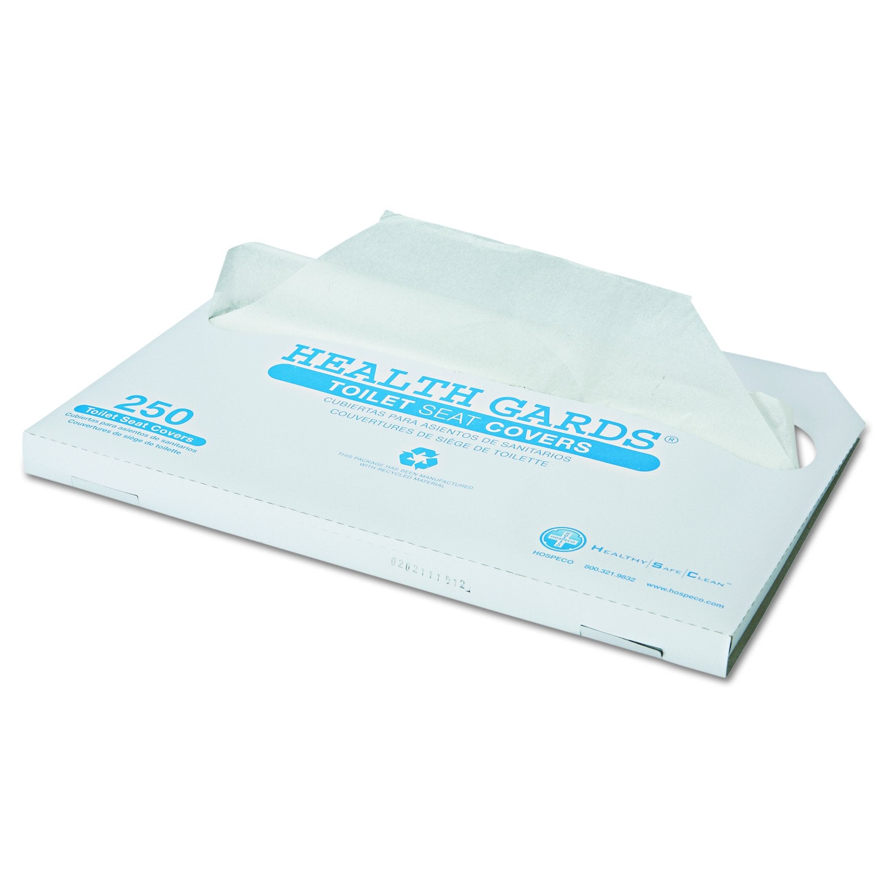 Health Gards - HOSHG1000 HOSPECO HG1000 Toilet Seat Covers, Half-Fold, White, Pack of 250 (Case of 4)