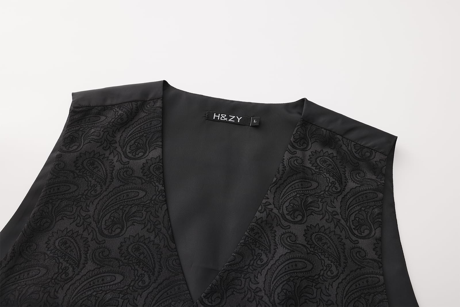 H&ZY Mens Suit Vest Paisley Victorian Costume Jacquard Floral Formal Waistcoat Gothic Steampunk Vests Tie Set