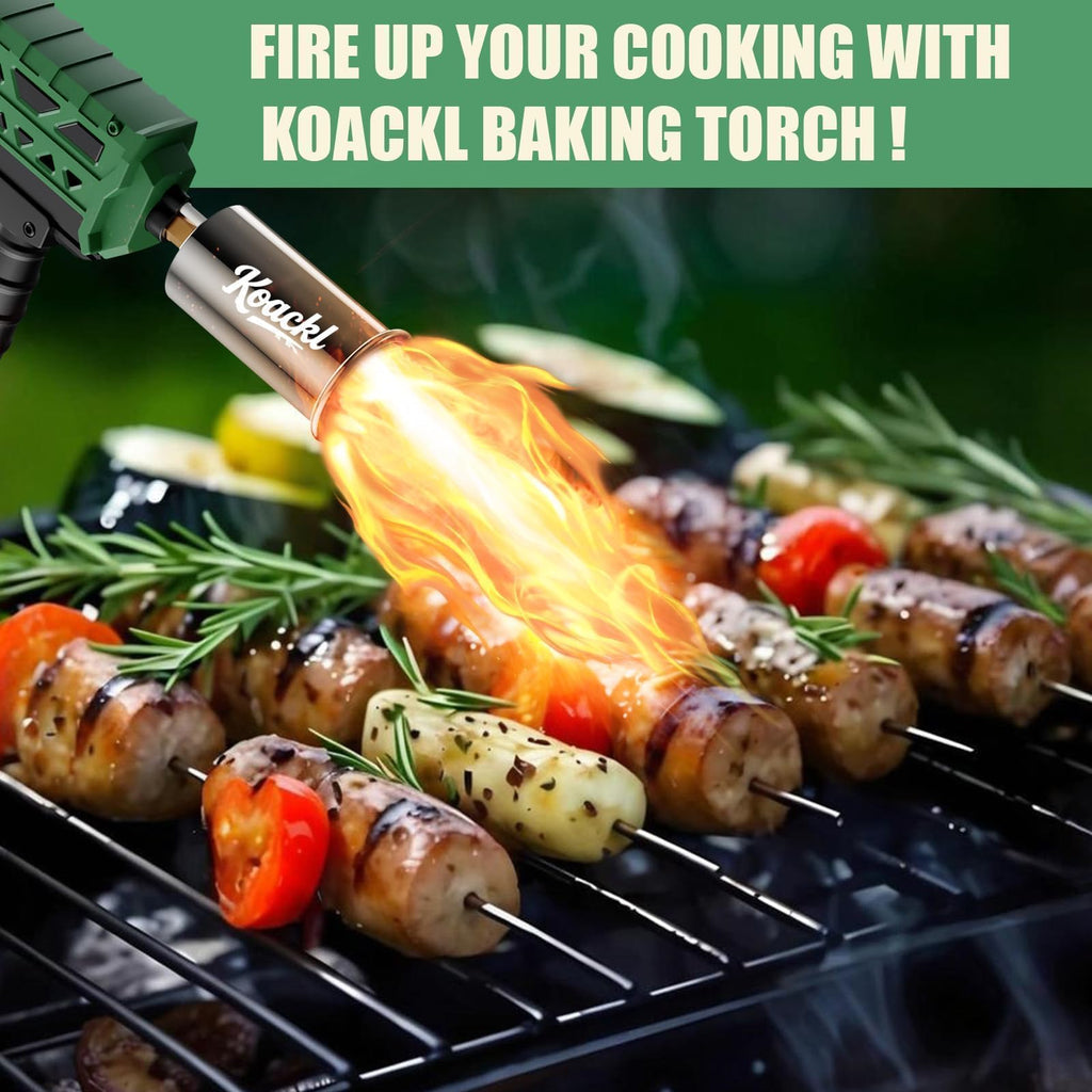 KOACKL Propane Torch Gun | Adjustable Flame Thrower Gun | Gas Welding Kits Cooking Torch for BBQ, Searing Steak, Welding, Campfire & Charcoal (Propane Tank Not Included)