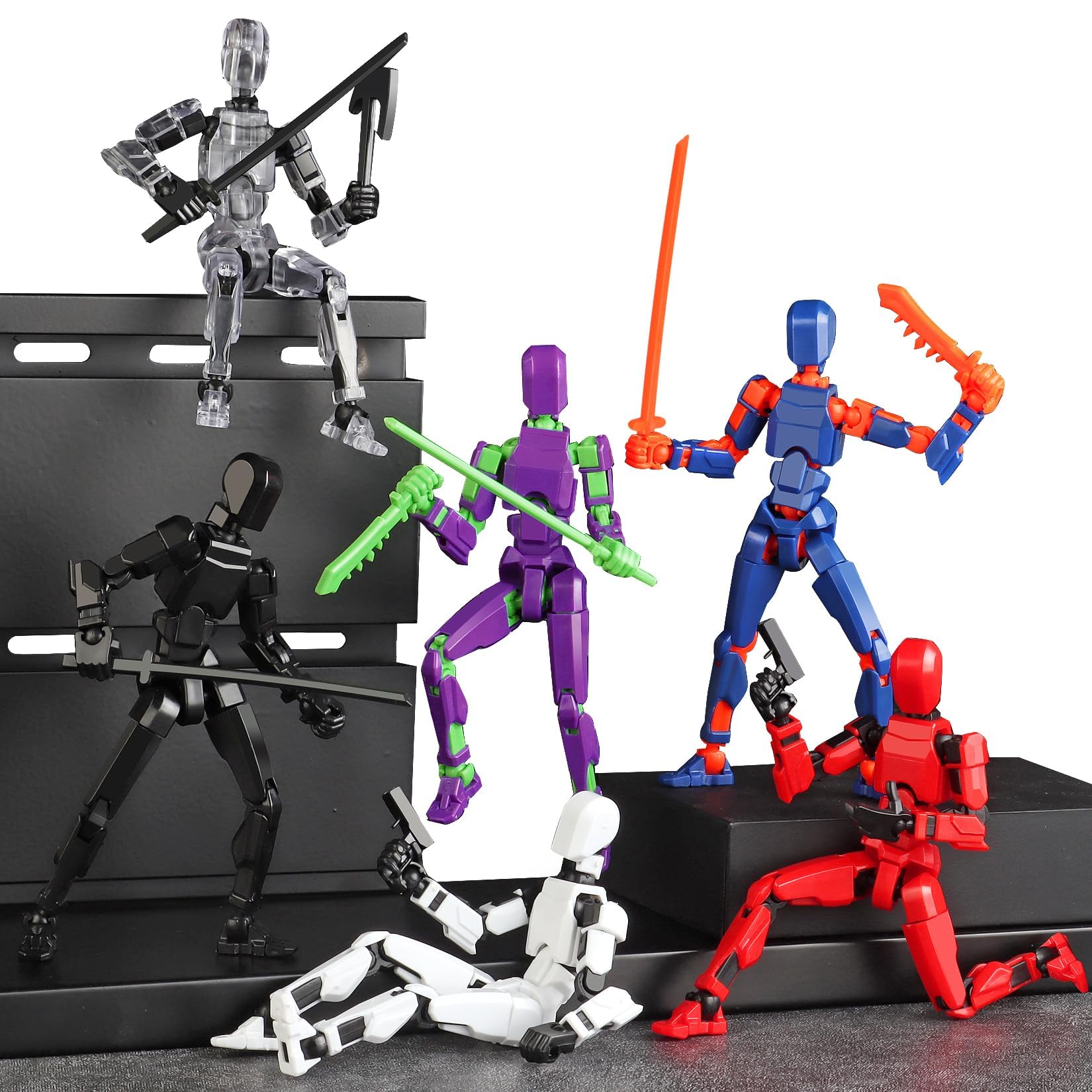 13 Action Figure Set, 6PCS T-Robot 13 Action Figure Titan 13 3D Printed Toys Articulated, for Modeling Enthusiasts Etc Birthday Gifts & Children's Day Gifts for Kids 5-8 Years Old（Assembly Required）
