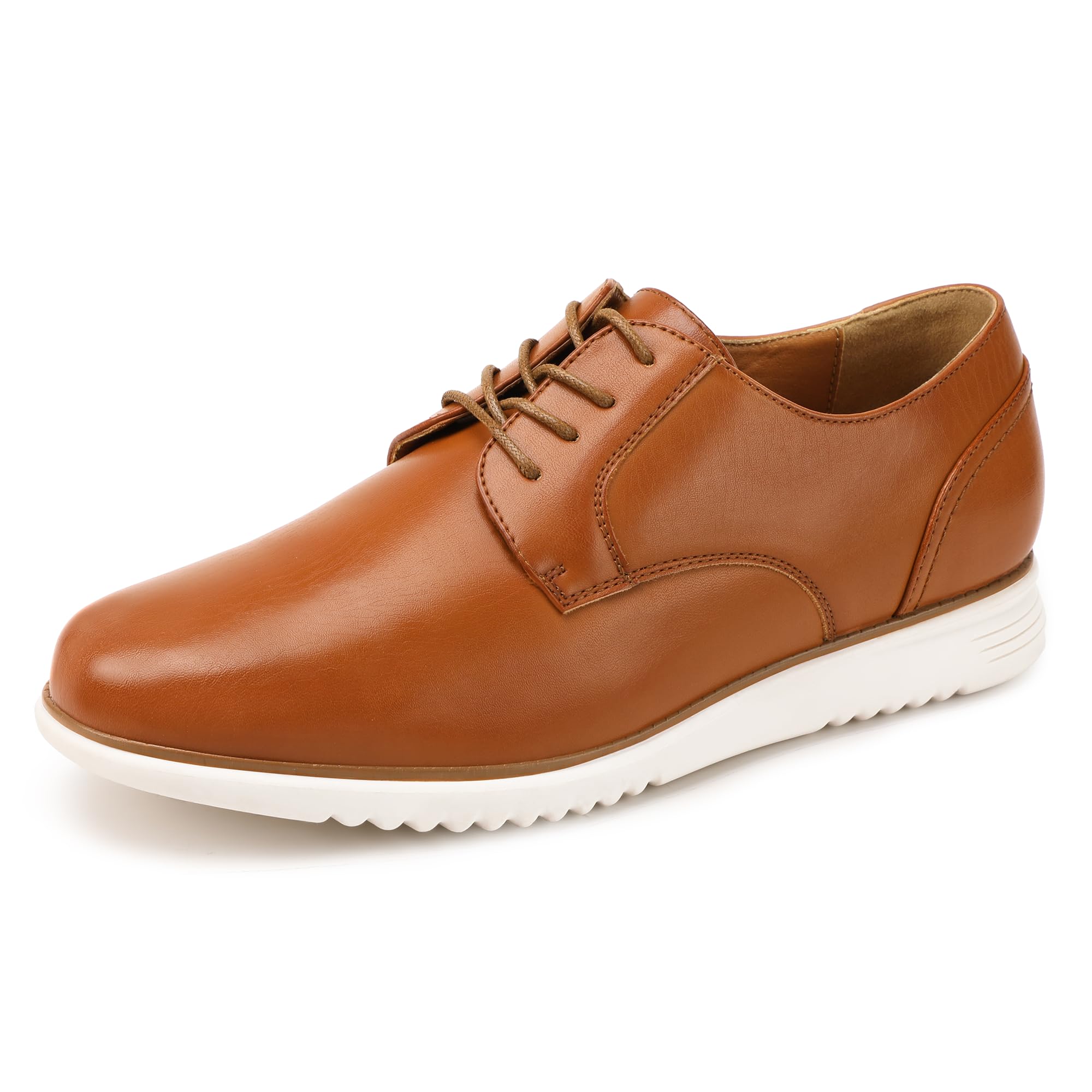 Mofri Mens Dress Shoes Casual Oxfords Shoes for Men Lace-Up Casual Dress Sneakers for Office Business Formal Comfortable Lightweight Cushioning Walking Shoe(Brown,10.5)