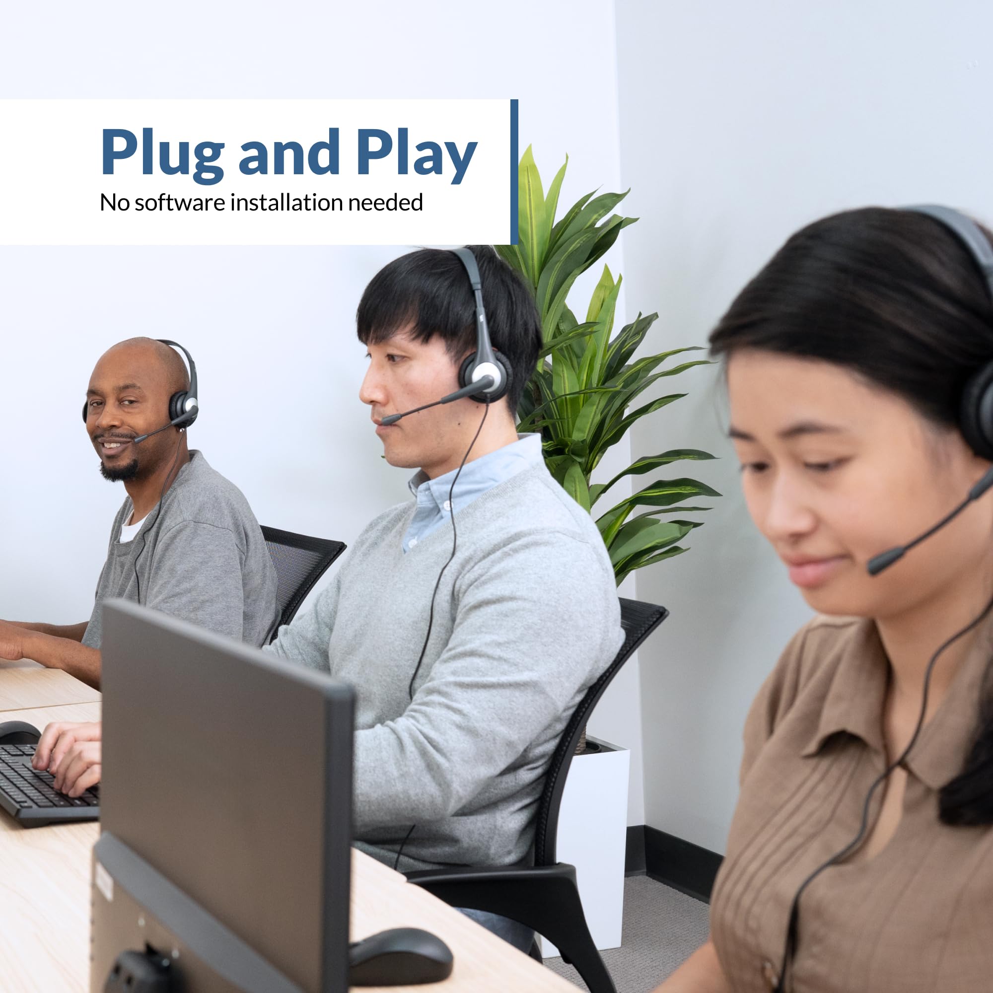 Cyber Acoustics Stereo Headset (AC-204), 3.5mm Stereo & Y-Adapter, Home, K12 School Classroom and Education