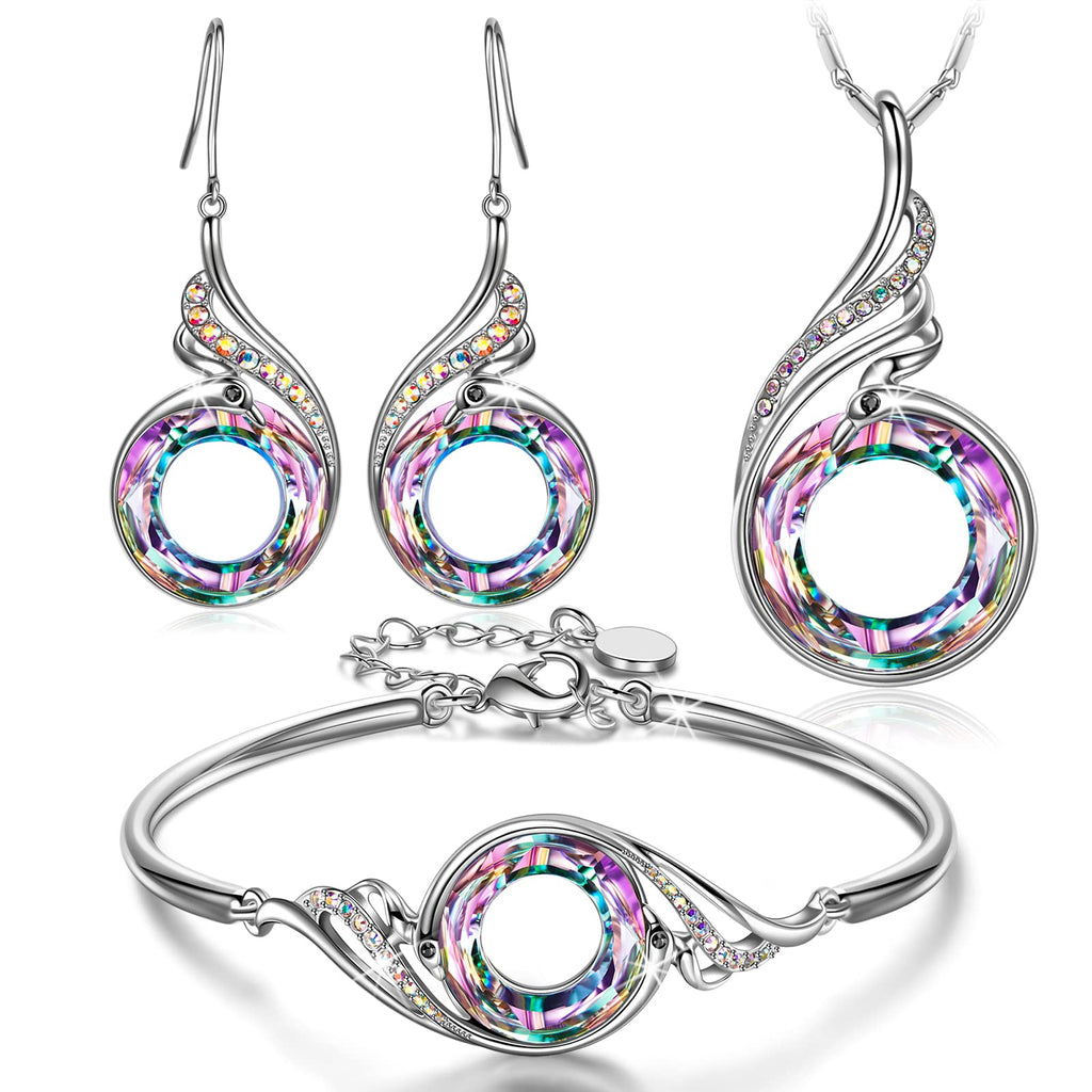 Kate Lynn "Rise From the Ashes Phoenix Earrings Necklace & Bracelet Set, Symbol of Luck and Renewal