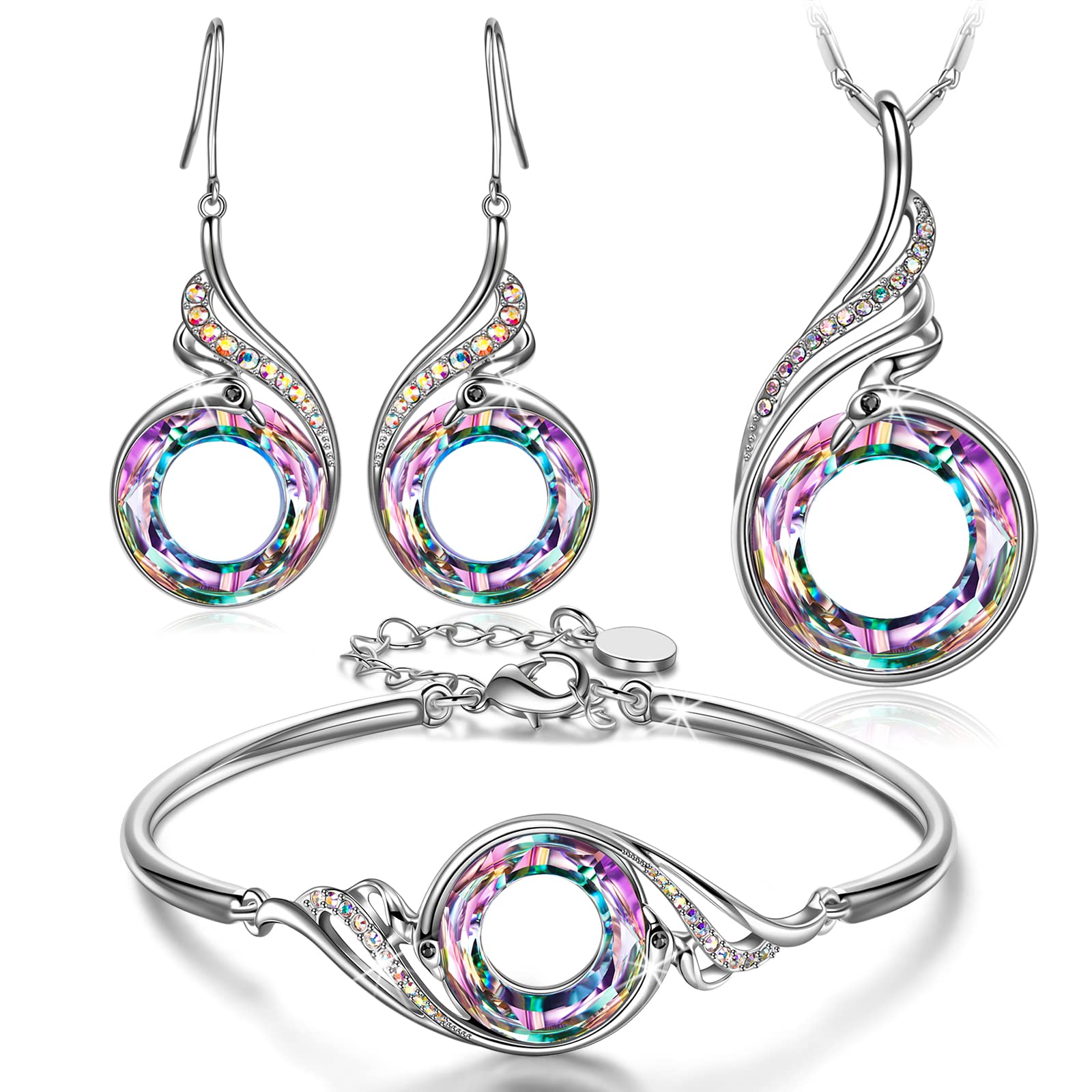 Kate Lynn "Rise From the Ashes Phoenix Earrings Necklace & Bracelet Set, Symbol of Luck and Renewal