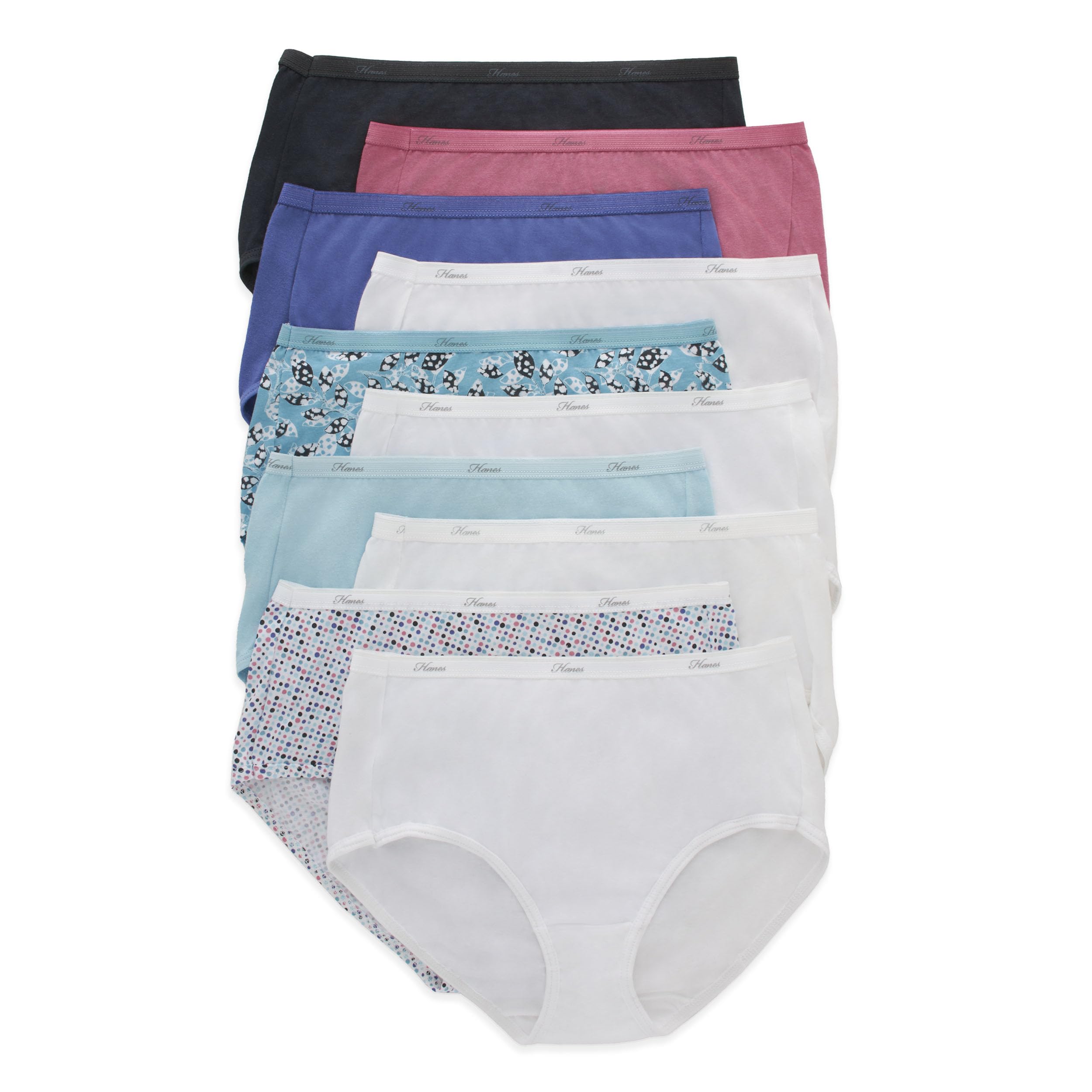 Hanes womens Cotton briefs underwear, 10 Pack - Brief Assorted 1, 9 US