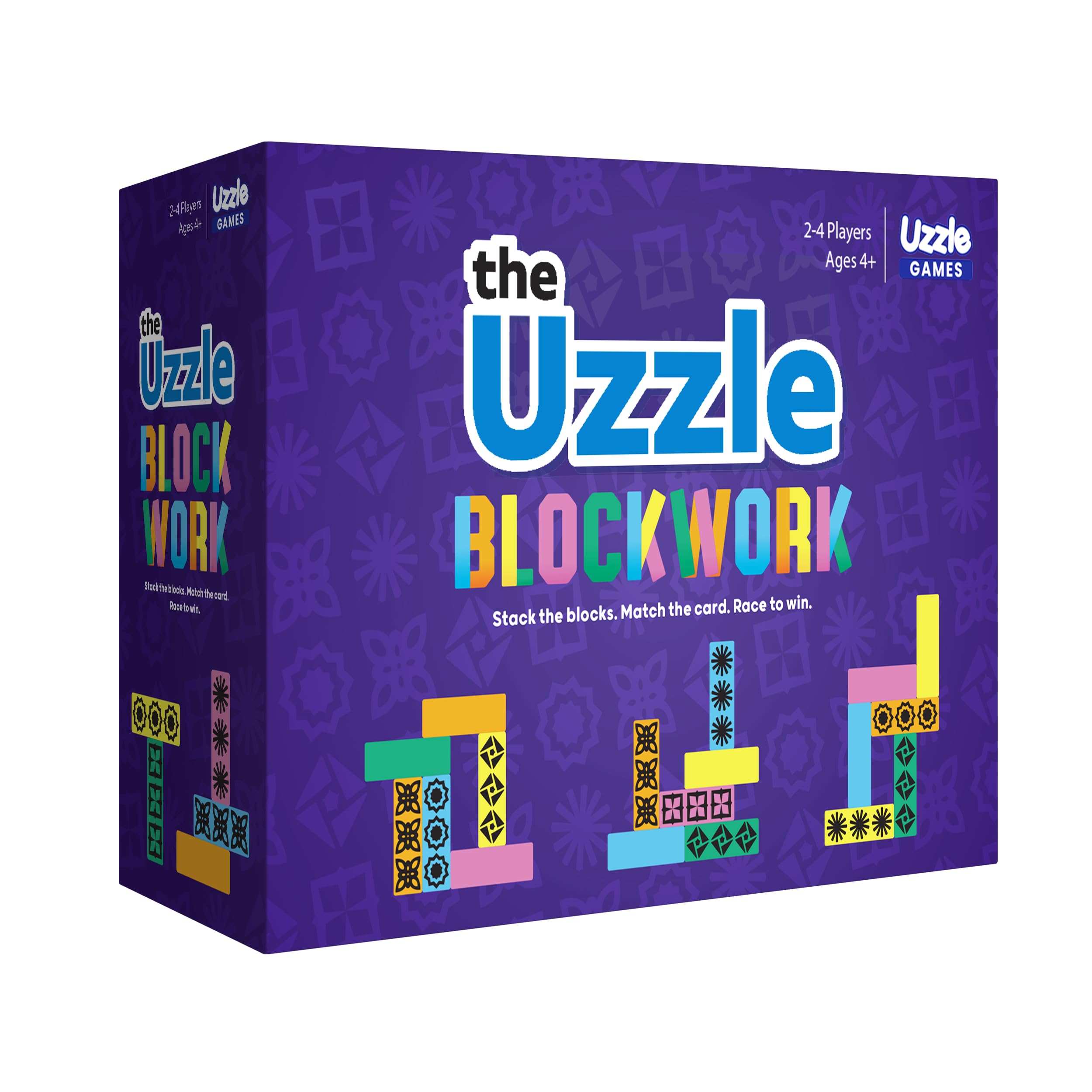 Blockwork by Uzzle Games - Fast-Paced Family Board Game - Multiple Difficulty Levels - Enjoyable and Challenging Puzzle Game – 2 to 4 Players – A Complete Family Night Fun Package - for Ages 4+