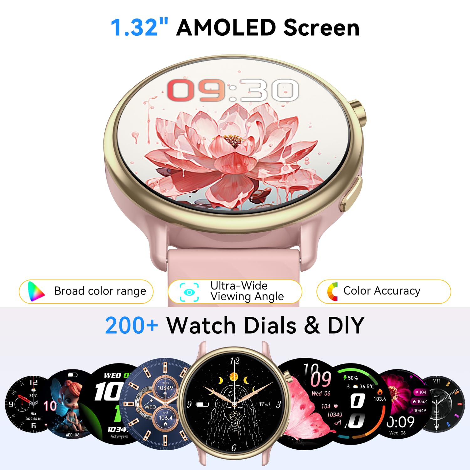 Smart Watch for Women Fitness Tracker: Waterproof Running Digital Mens Watches Make Answer Call Smartwatch for Android Phone iPhone Samsung Compatible Sleep SpO2 Heart Rate Monitor Step Pedometer