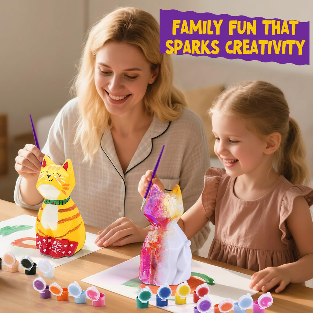 Paint Your Own Cat Lamp Kit, Arts and Crafts for Kids Ages 8-12, Art Supplies Painting kit for Kids 6-12, Cat Night Light Toys Girls Boy Birthday Christmas Gifts for Kid Ages 3 4 5 6 7 8 9 10 11 12+