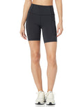 Amazon Essentials Women's Active Sculpt High Rise 7 Bike Shorts with Pockets, Black, M
