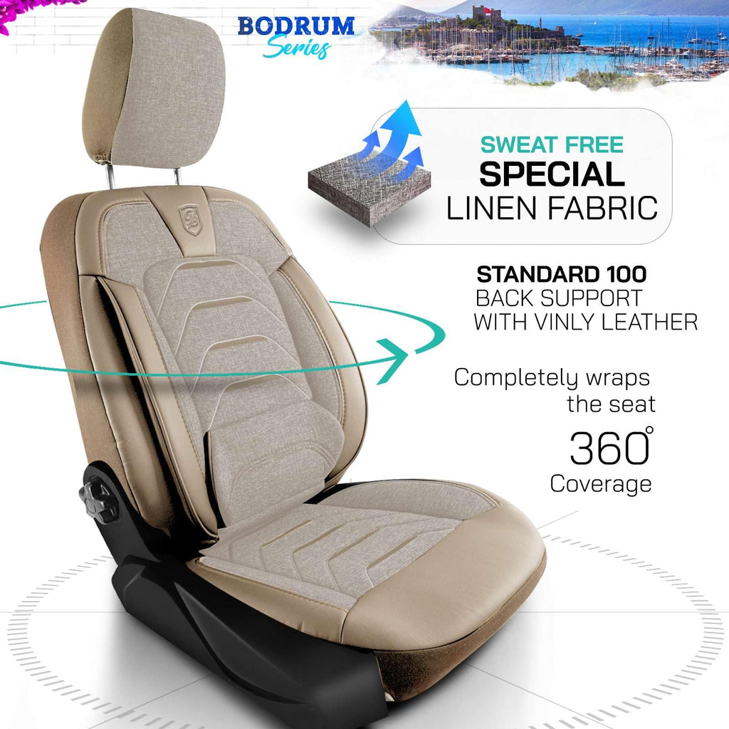 GIOVANNI BUTTI Premium Car Seat Covers Front Seat - Linen Car Seat Cover for SUV, Cars, Most Pickups, Beige, Car Seat Protector, Car Seat Covers Front Seats, Car Seat Protector