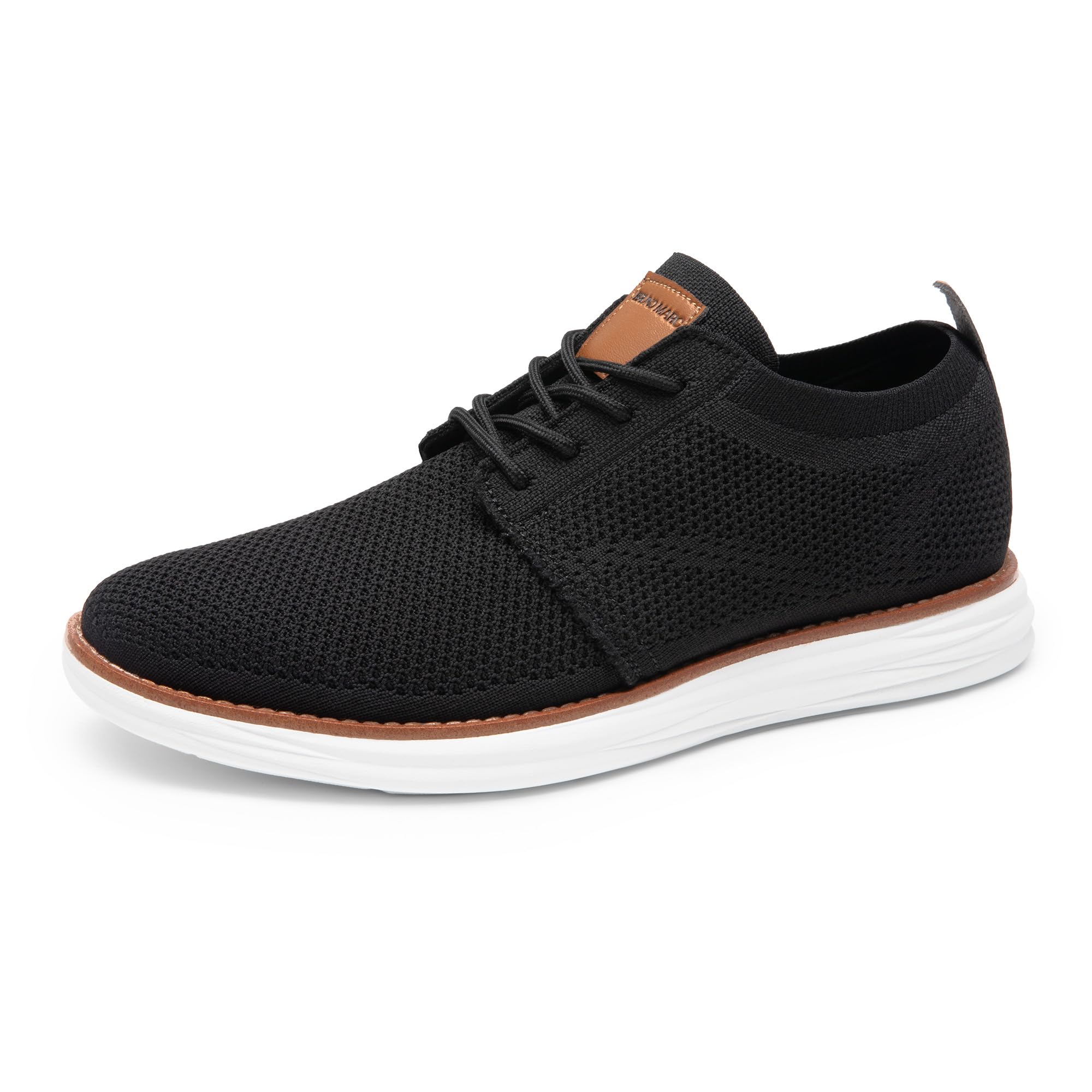 Bruno Marc Men's KnitFlex Breeze Mesh Oxford Sneakers - Breathable Business Casual Shoes Lightweight & Comfortable Walking Shoes for Men, Size 12,Black,GRAND-01