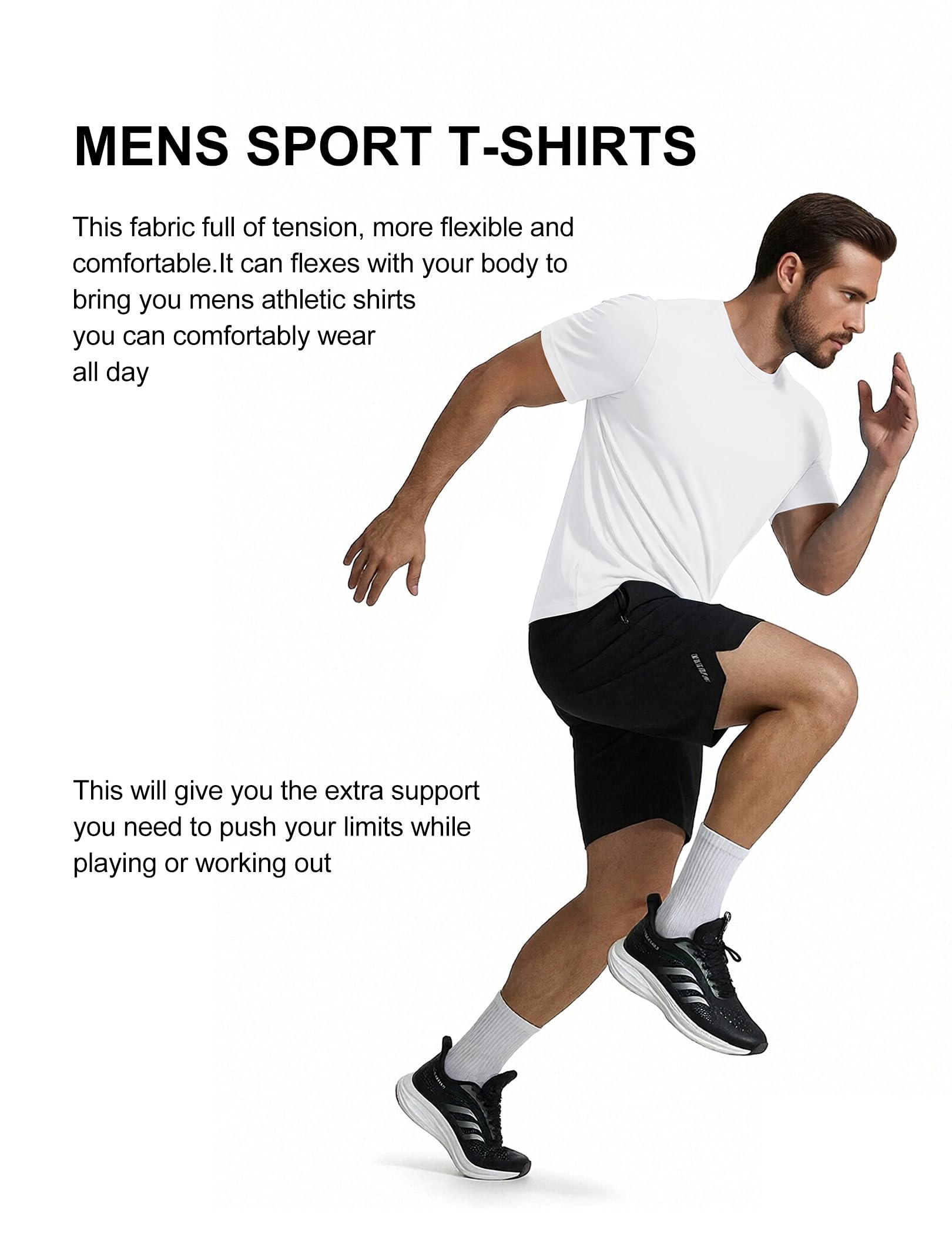 COOFANDY 3 Pack Men's Workout Shirts Quick Dry Moisture Wicking Athletic T-Shirts Casual Crew Neck Sports Tees Tops Bulk