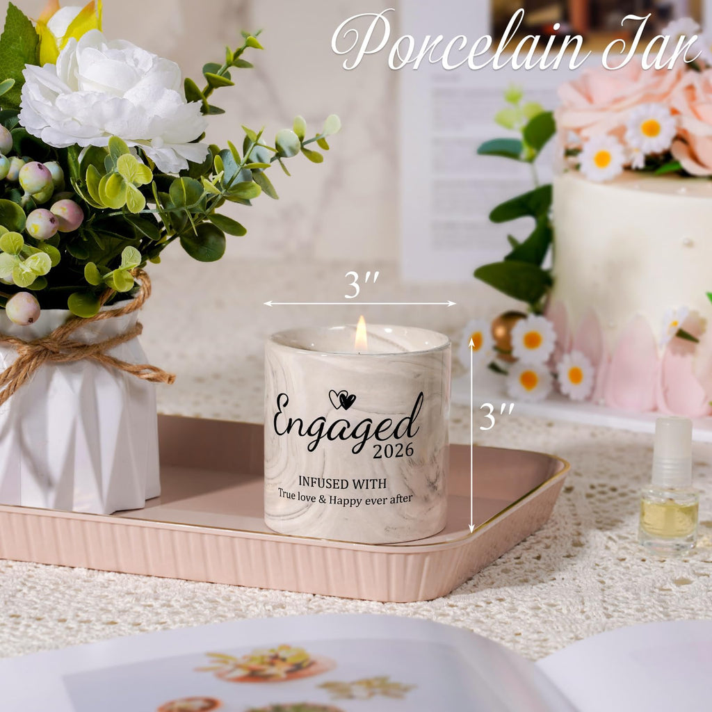 Engagement Gifts - Gift for Newly Engaged Couples, Fiance Gifts for Women, Bridal Shower, Wedding Bride Gift - Engaged Present 6 Oz Engaged 2026 Lavender Ceramics Candle
