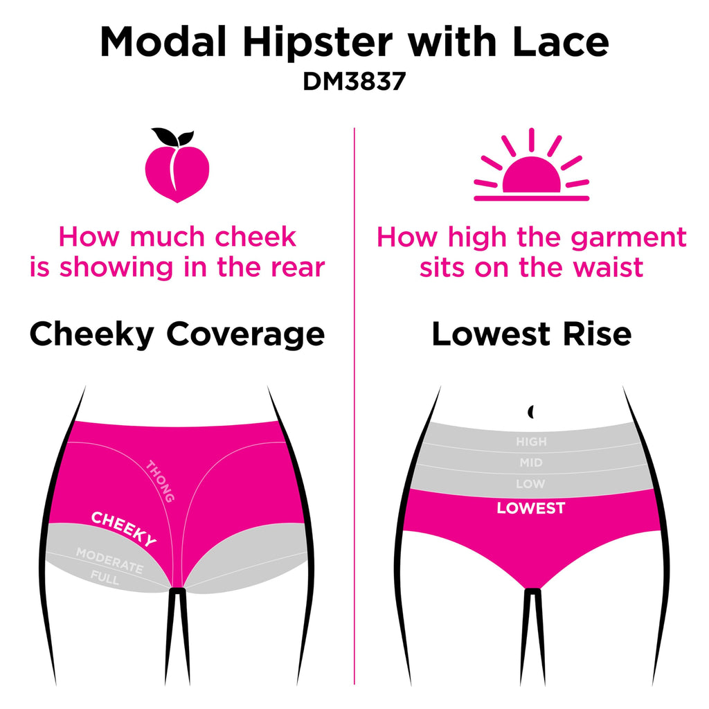 Maidenform Women's Underwear Pack w/Low-Rise, 3-Pack, Cheeky Lace Underwear Women Pack, Comfortable Lace Panties for Women