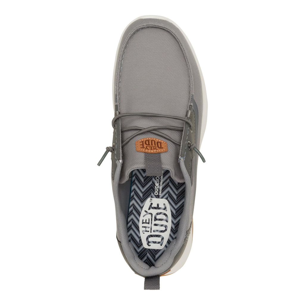 HEYDUDE Men’s Wally Drift Classic | Mesh Monument Grey Size 11 | Slip On Shoes for Men | Lightweight Loafers | Easy On System | Cushioned Insole