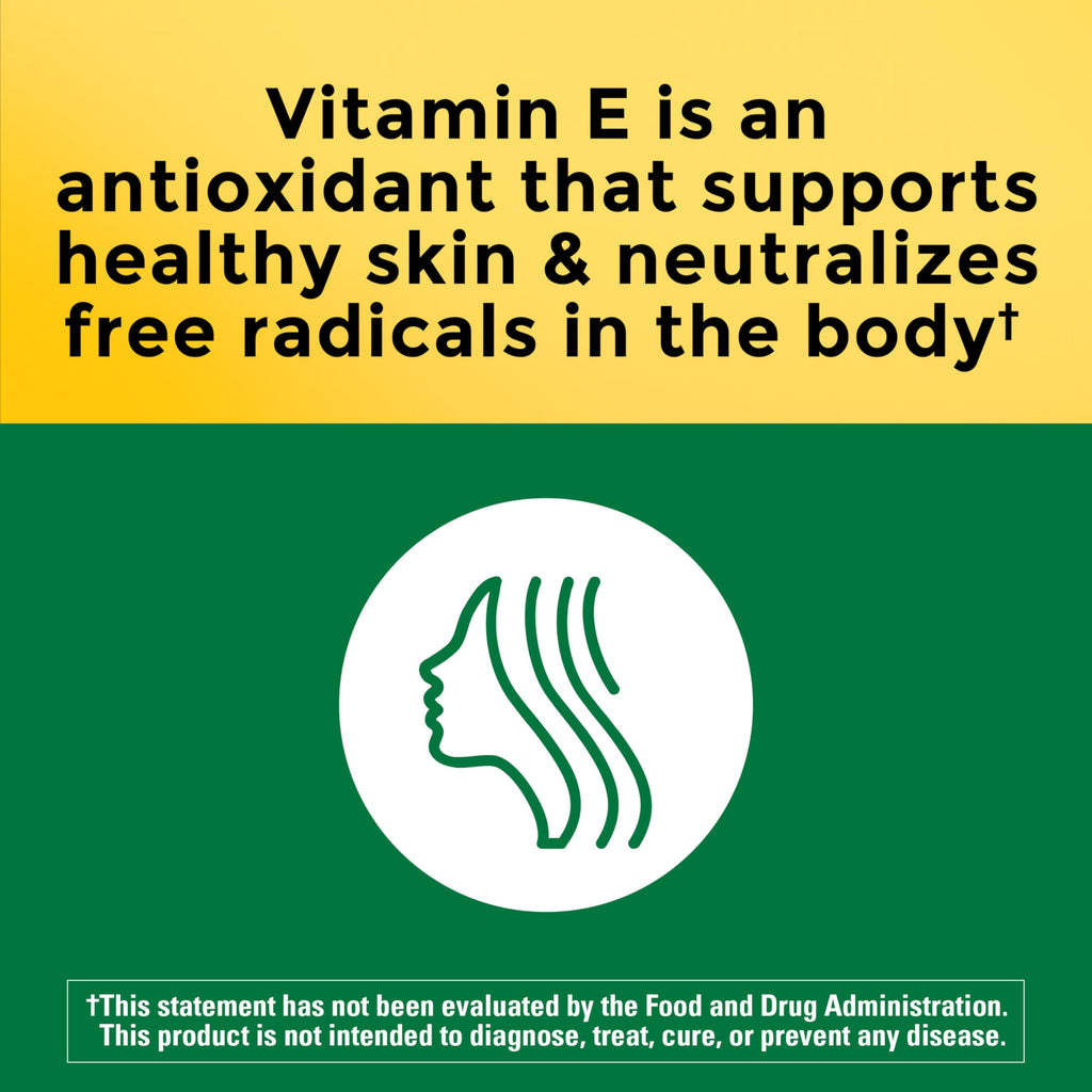 Nature Made Vitamin E 180 mg (400 IU) dl-Alpha, Dietary Supplement for Antioxidant and Skin Support, 180 Softgels, 180 Day Supply