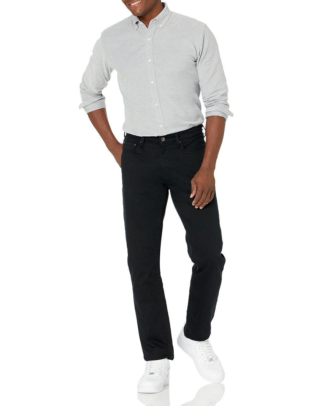 Amazon Essentials Men's Athletic-Fit Stretch Jeans - Discontinued Colors, Black, 40W x 28L