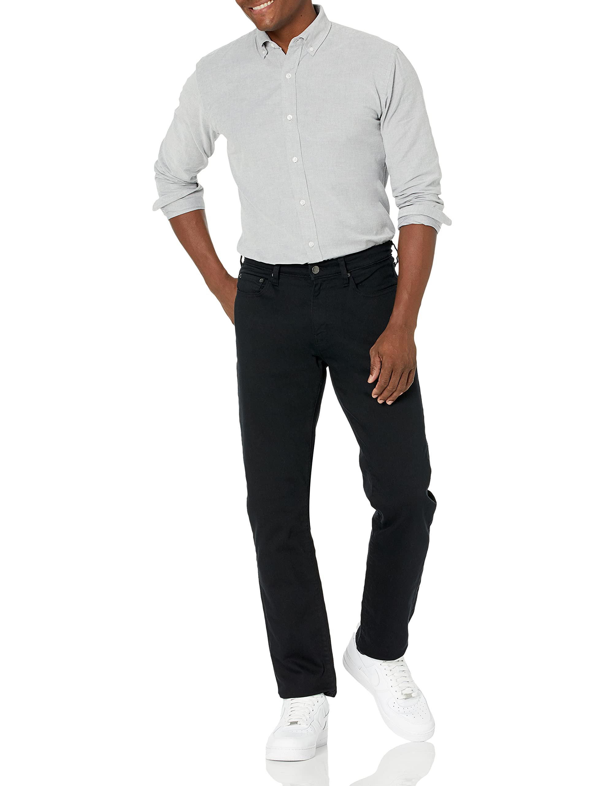 Amazon Essentials Men's Athletic-Fit Stretch Jeans - Discontinued Colors, Black, 40W x 28L