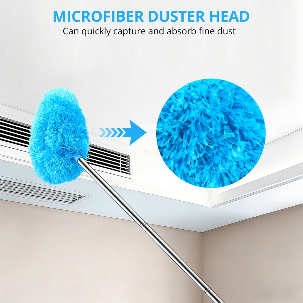 SetSail Ceiling Fan Cleaner Duster, Microfiber Ceiling Fan Duster with Extension Pole 13 to 47 Inch Washable Ceiling Fan Blade Dusters for Cleaning