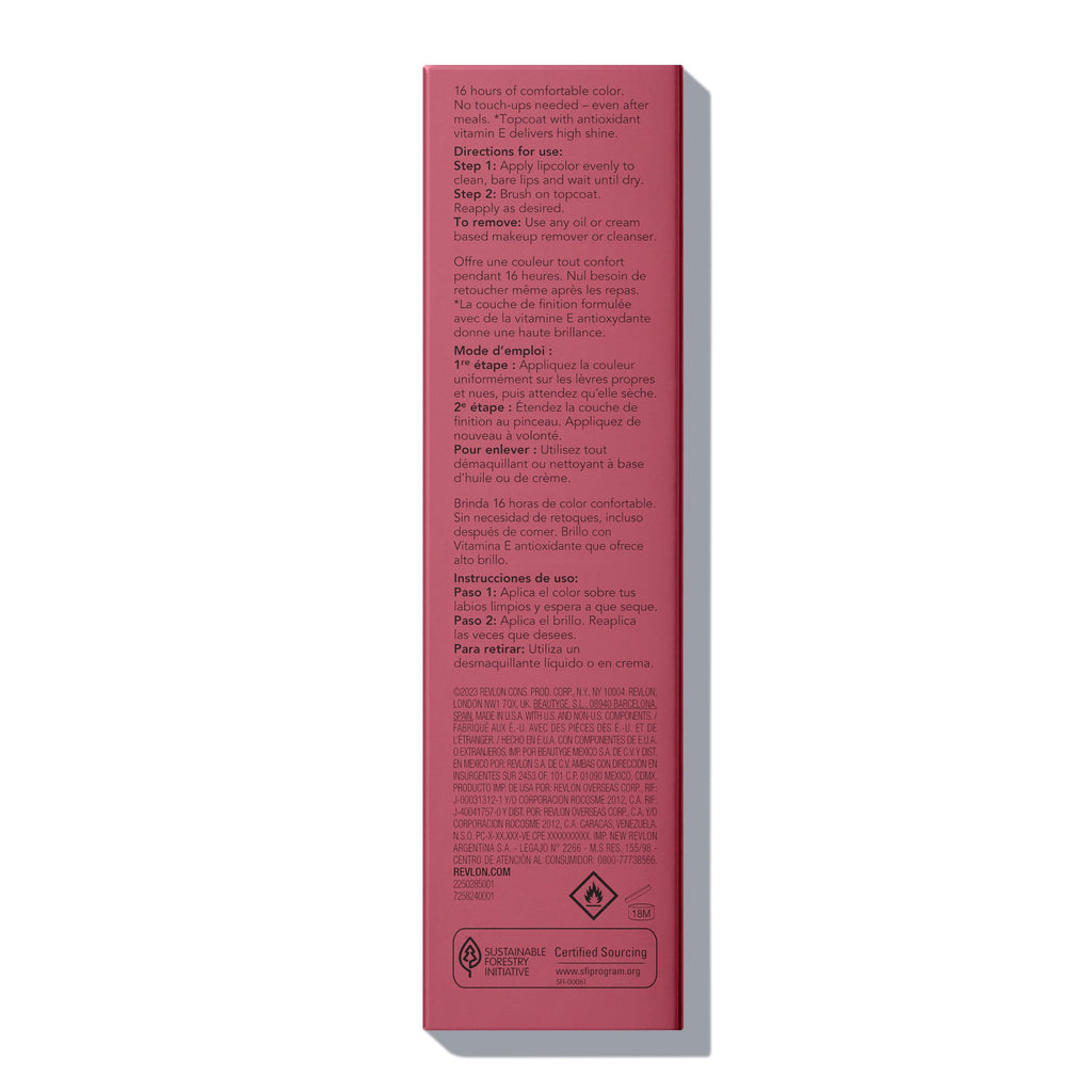 Revlon Liquid Lipstick with Clear Lip Gloss, ColorStay Overtime Lipcolor, Dual Ended with Vitamin E, 005 Infinite Raspberry, 0.07 Fl Oz