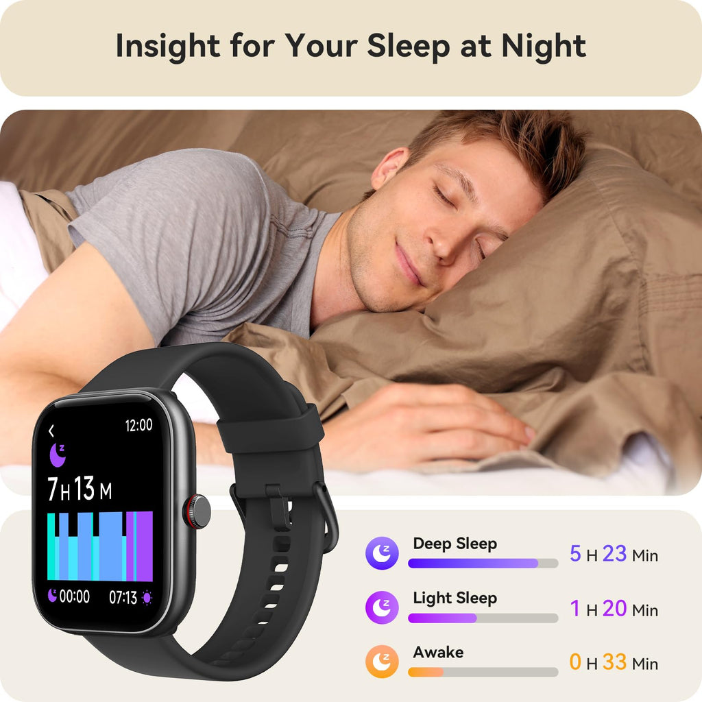 Smart Watch for Women Men, Smartwatch for iPhone & Android Bluetooth (Answer/Call) Built-in Alexa, 1.91" HD Fitness Tracker with 105+ Sport Modes, IP68 Waterproof, Sleep/Heart Rate/SpO2/Stress Monitor