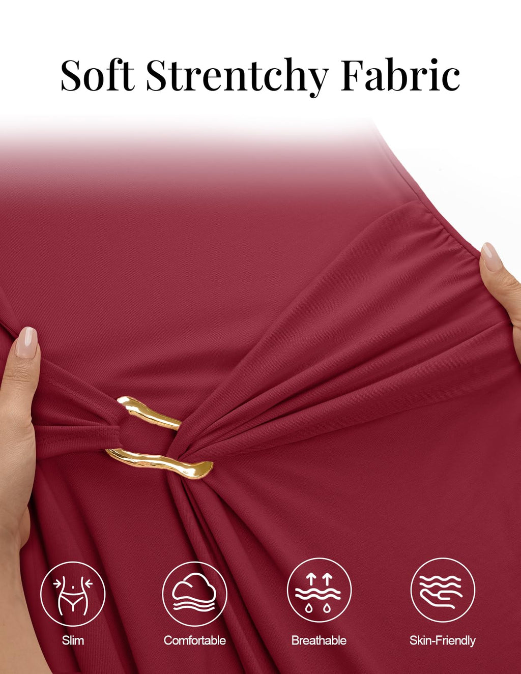 MEROKEETY Women's Summer Cap Sleeve Bodycon Short Dress 2026 Wrap Elegant Cocktail Wedding Guest Party Date Night Dresses, Wine, L