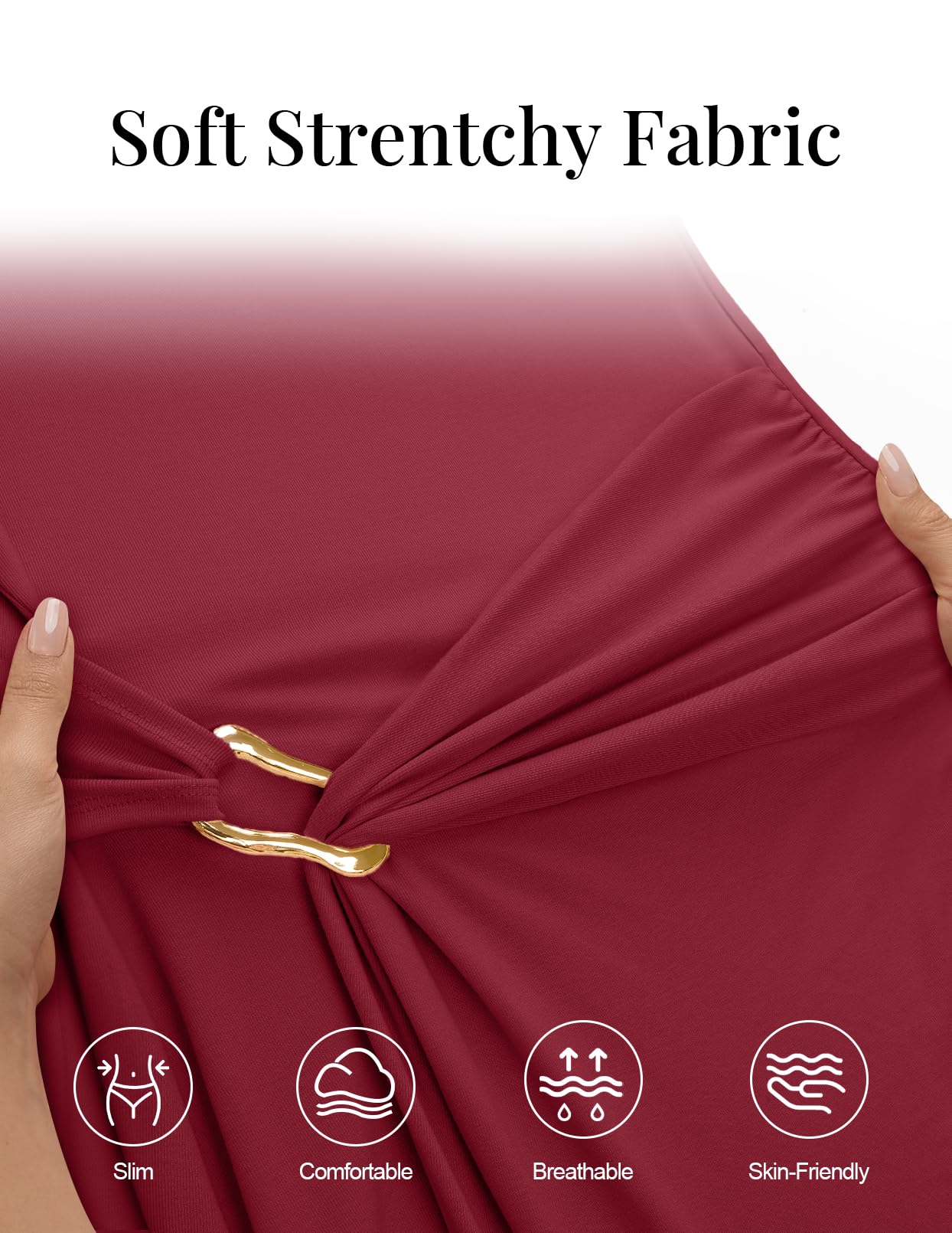 MEROKEETY Women's Summer Cap Sleeve Bodycon Short Dress 2026 Wrap Elegant Cocktail Wedding Guest Party Date Night Dresses, Wine, L