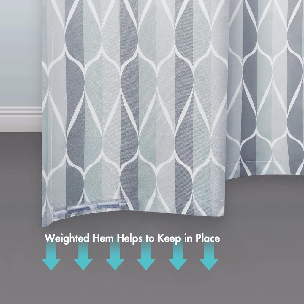 Gelbchu Grey Shower Curtain, Waterproof Design and Polyester, Quick-Drying, Weighted Hem, Shower Curtains Set for Bathroom W 72 x H 72, Machine Washable with 12 Hooks