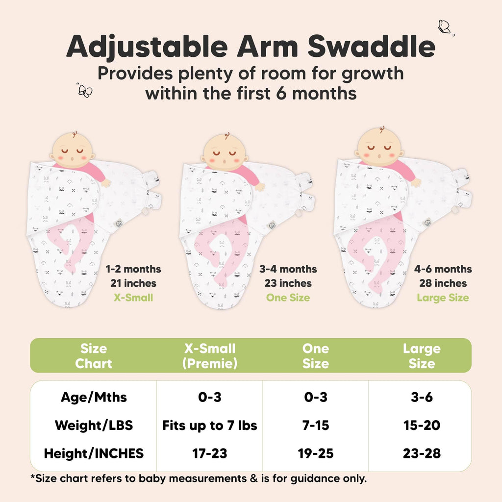 KeaBabies 3-Pack Organic Baby Swaddle Sleep Sacks - Swaddles for Newborns, Infant 0-3 Months, Baby Girls, Boys, Soft & Snug Newborn Sleep Sack, Nursery Swaddling Blankets (Nordic)