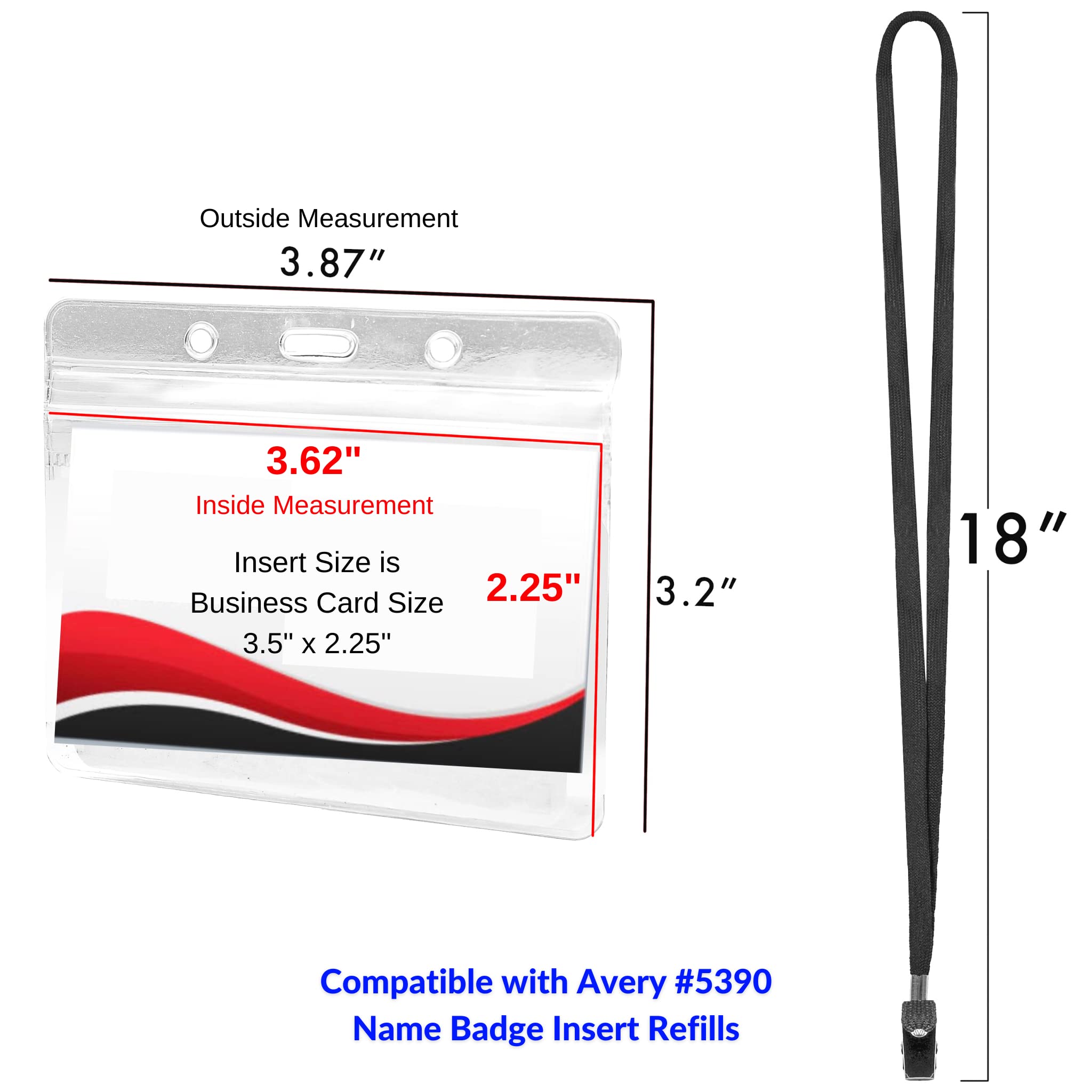 SEE-IT! 330 pcs Make 110 Name Tag Holders with Lanyards and White Insert Cards, Quick Load No Zipper Badge Protector ID Holder Heavy Duty Reusable Business School Church Conference