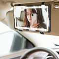 JOYTUTUS Car Sun Visor Vanity Mirror with Lights, 3 Light Modes & 60 LEDs, Rechargeable Dimmable Touch Control Travel Makeup Mirror for Truck SUV
