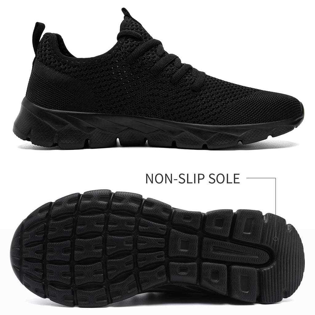 VLHGCG Running Black Shoes for Men Tennis Slip on Sneakers Casual Walking Fashion Shoe Lightweight Slippers Size 14.5
