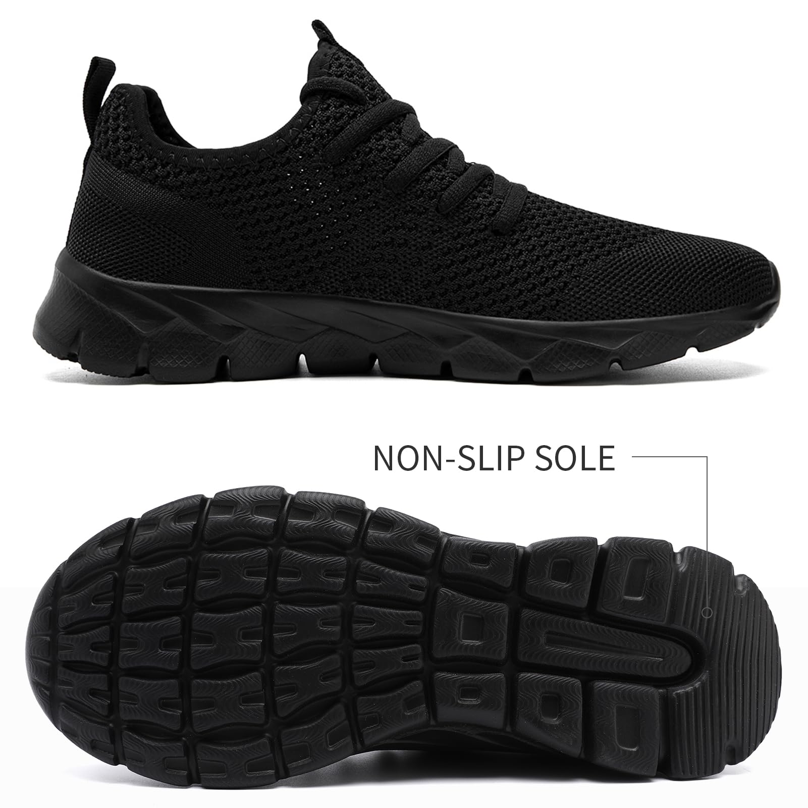 VLHGCG Running Black Shoes for Men Tennis Slip on Sneakers Casual Walking Fashion Shoe Lightweight Slippers Size 14.5