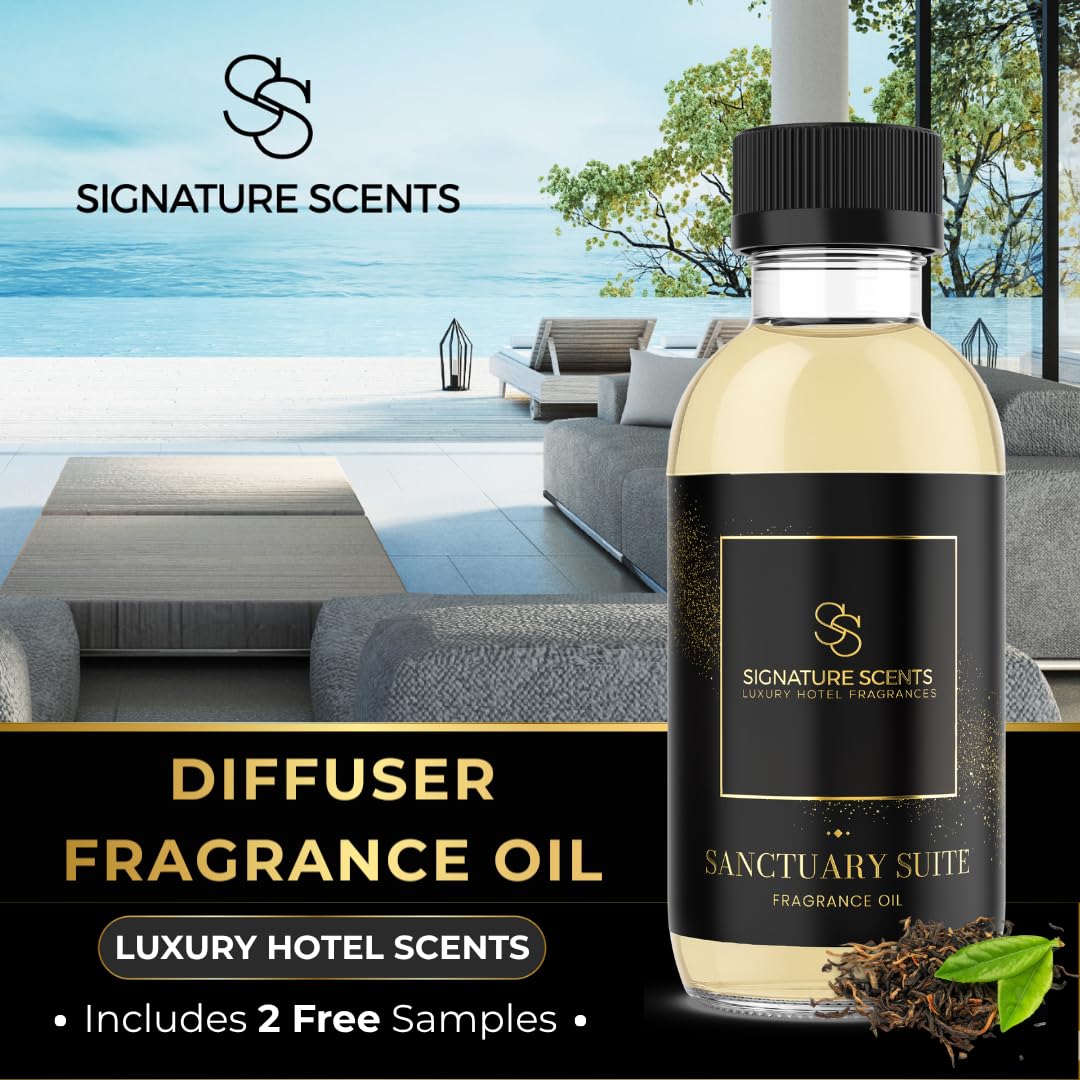 Signature Scents - Luxury Hotel Fragrances - Hotel Fragrance Oil - Diffuser Oil Blends for Aromatherapy (Sanctuary Suite) 4.05 Fl Oz (120ml)