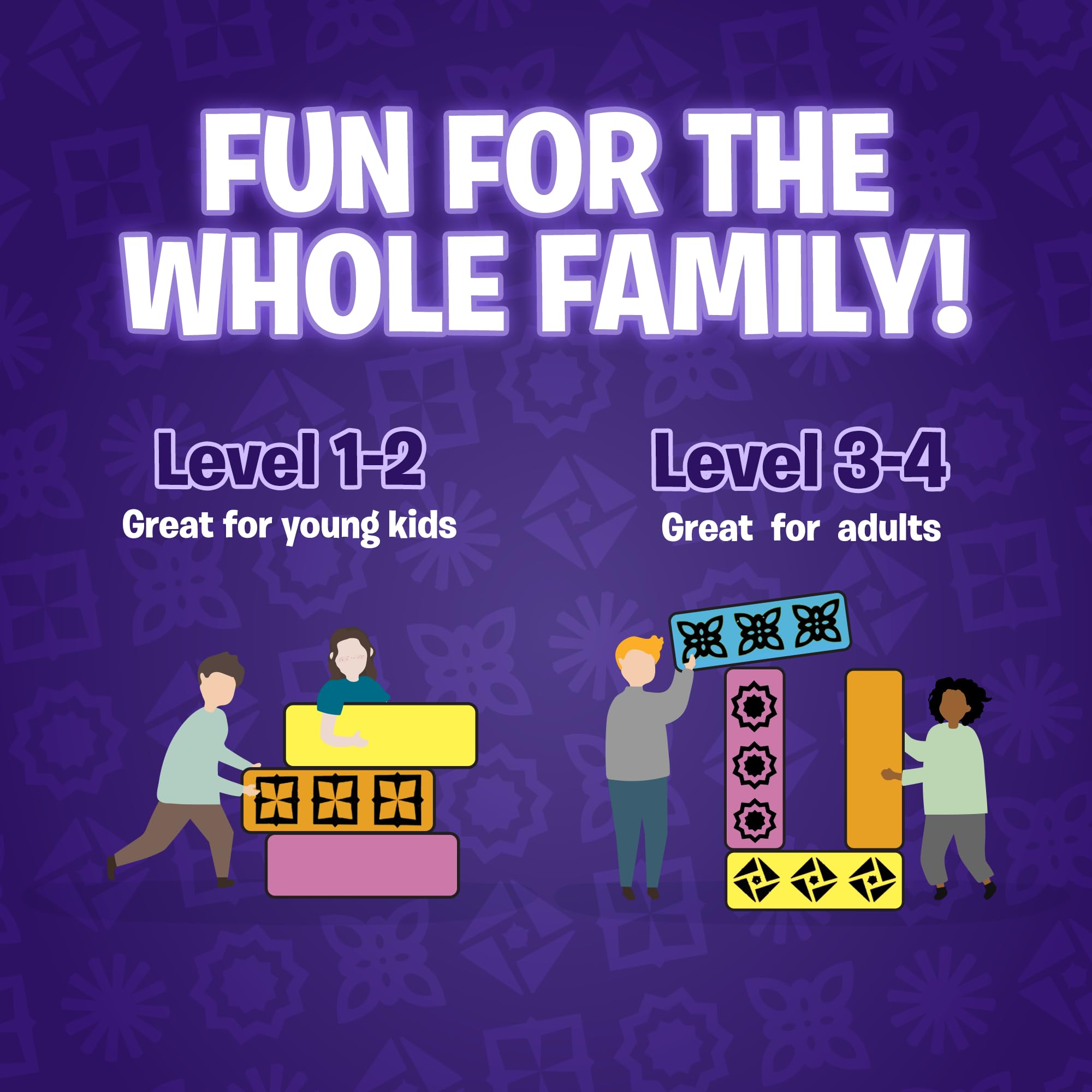Blockwork by Uzzle Games - Fast-Paced Family Board Game - Multiple Difficulty Levels - Enjoyable and Challenging Puzzle Game – 2 to 4 Players – A Complete Family Night Fun Package - for Ages 4+