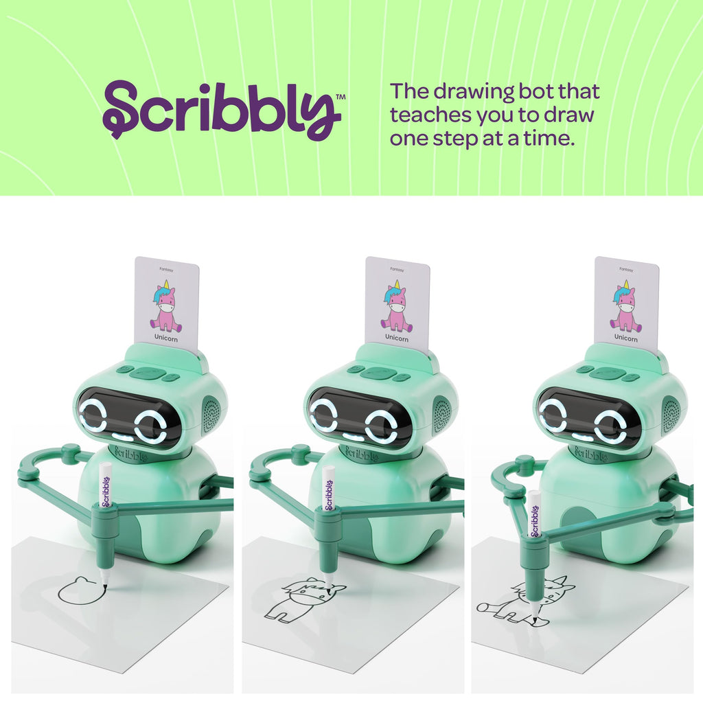 Dan&Darci Scribbly The Drawing Robot for Kids - 3 4 5 6 7 8 Year Old Girl 5 Year Old Boy Birthday Gift - Kids Toys for Ages 5-7 - Learning Toys for Boys - Girls Educational Cool Toy