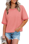 Tshirts Shirts for Women Graphic Loose Fitting Y2K Tops Summer Vacation Outfits Resort Wear Coral S