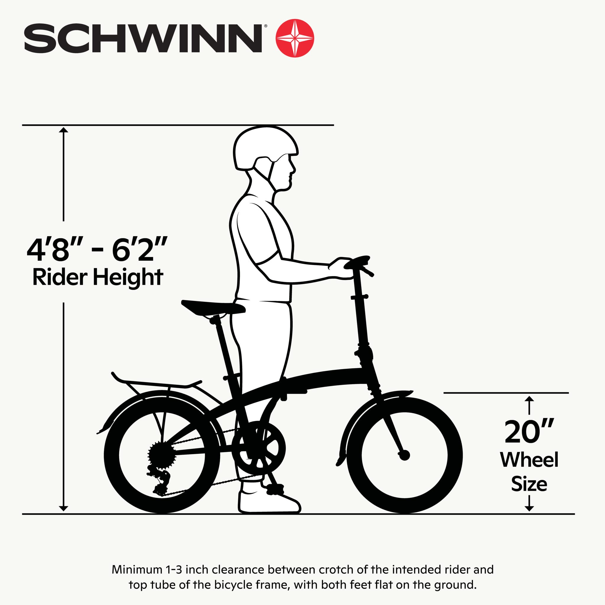 Schwinn Loop Adult Folding Bike for Men and Women, 20-inch Wheels, 7-Speed Drivetrain, Rear Cargo Rack, Carrying Bag, Silver