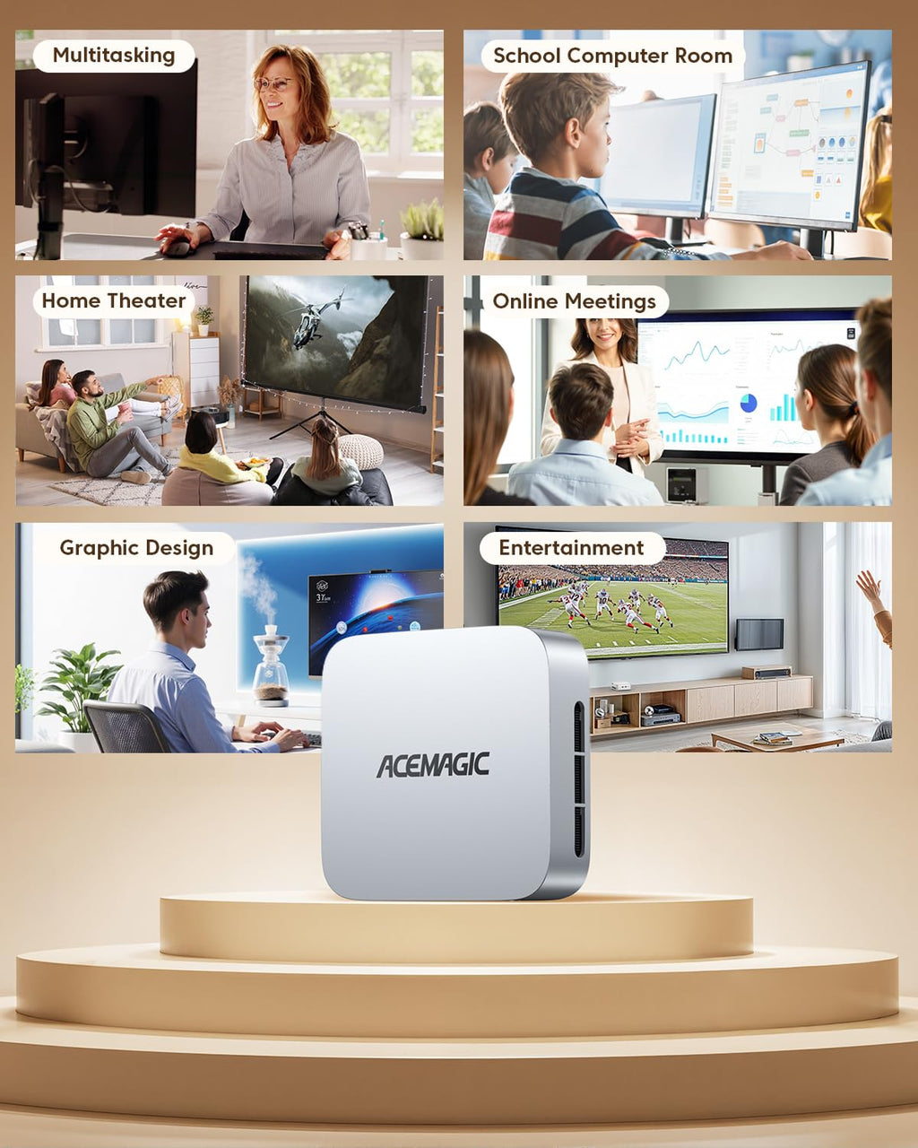 ACEMAGIC K1 Mini PC Windows 11 Pro, Intel Core 12600H (Beat 12450H up to 4.5 GHz) Mini Computers, 16GB DDR4 RAM 512GB SSD Triple 4K Display Desktop Micro Small Pc with BT5.2/WiFi6/HDMI/USB3.2