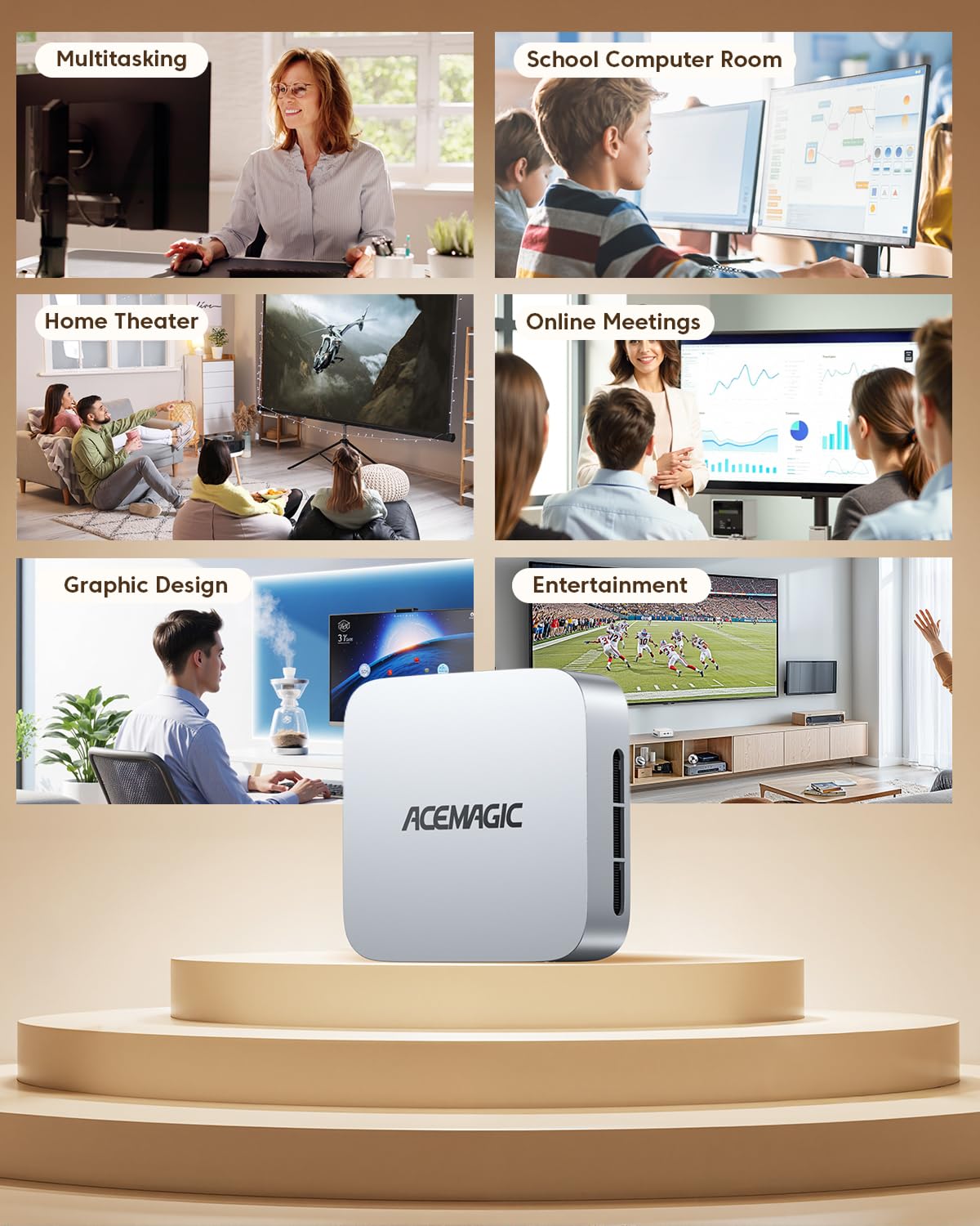 ACEMAGIC K1 Mini PC Windows 11 Pro, Intel Core 12600H (Beat 12450H up to 4.5 GHz) Mini Computers, 16GB DDR4 RAM 512GB SSD Triple 4K Display Desktop Micro Small Pc with BT5.2/WiFi6/HDMI/USB3.2