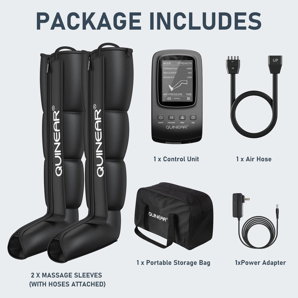 QUINEAR Air Compression Recovery System, Professional Sequential Device for Massage Therapy, Foot and Leg Recovery Boots to Improve Circulation for Athletes, FSA-HSA Eligible (Small)