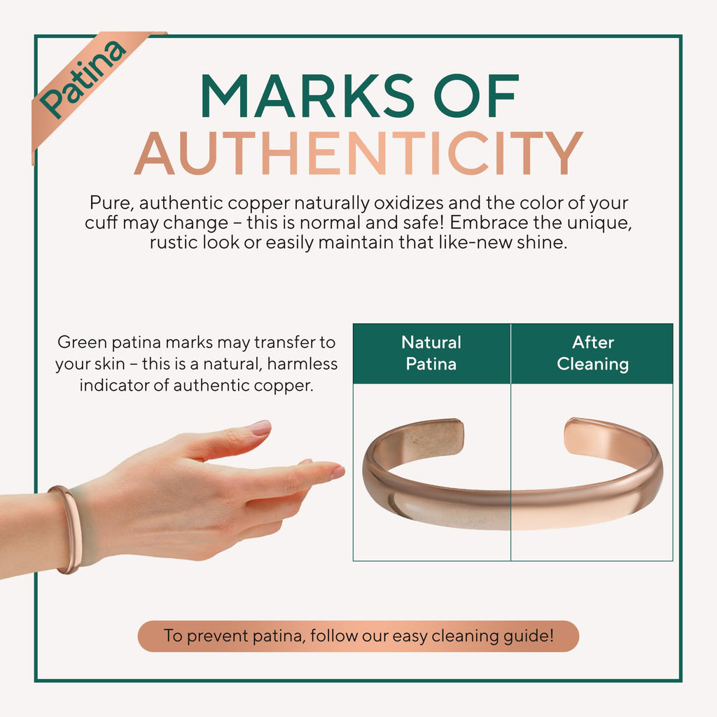 TheraCopper Copper Bracelet for Men & Women — 100% Pure Copper Bracelets — Raw, Solid & Uncoated Authentic Handmade Tibetan Bracelet Cuff Bangles (Plain)