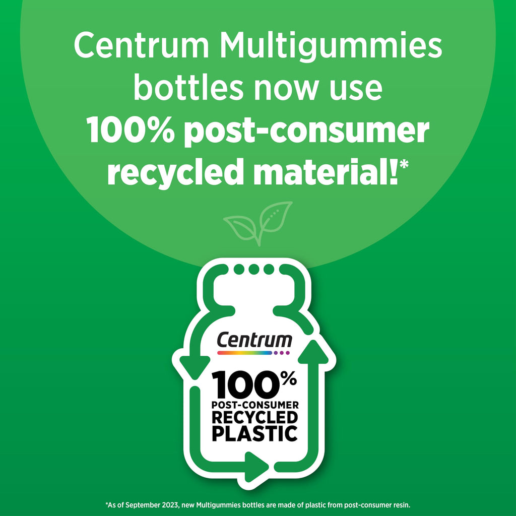 Centrum MultiGummies Gummy Multivitamin for Adults, Multivitamin/Multimineral Supplement with Vitamins D, B and E, Assorted Fruit Flavor - 18 Count